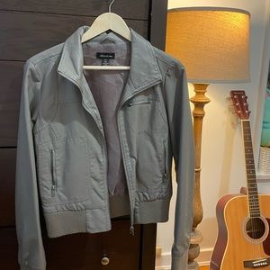 GREY LEATHER JACKET